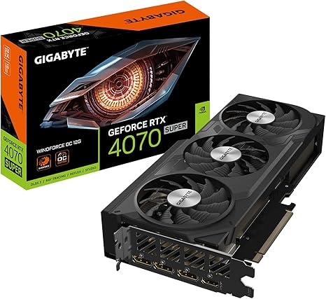 GIGABYTE GeForce RTX 4070 Super WINDFORCE OC 12G Graphics Card, 3X WINDFORCE Fans, 12GB 192-bit GDDR6X, GV-N407SWF3OC-12GD Video Card - Image 1