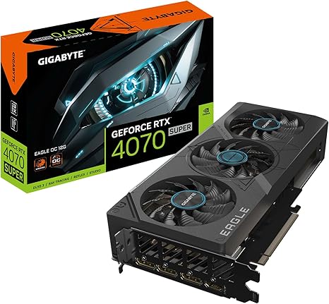 GIGABYTE GeForce RTX 4070 Super Eagle OC 12G Graphics Card, 3X WINDFORCE Fans, 12GB 192-bit GDDR6X, GV-N407SEAGLE OC-12GD Video Card - Image 1