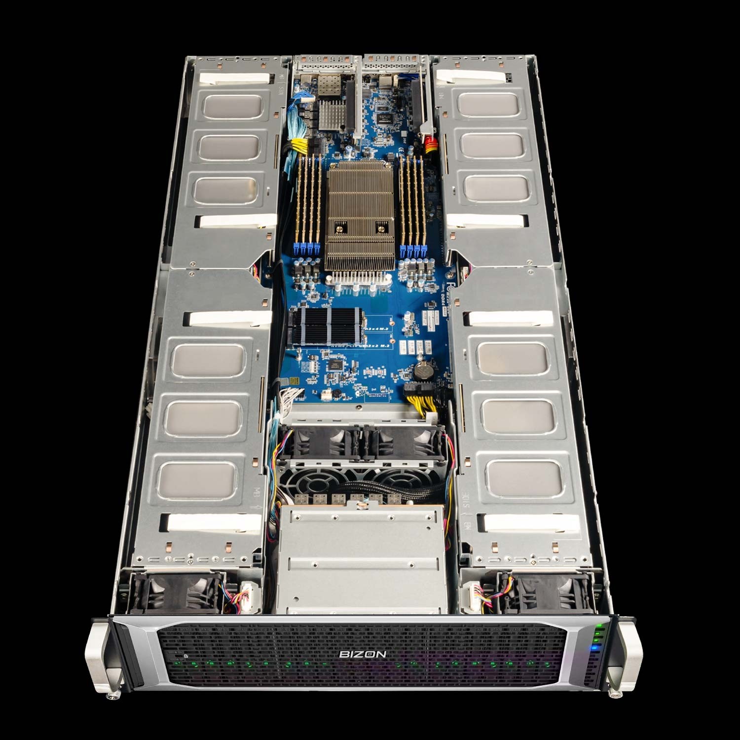 BIZON G8000 G2 – 2U Single CPU Intel Xeon up to 64 cores, 4 GPUs - Image 1