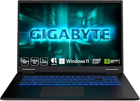 GIGABYTE Gaming A18 Gaming Laptop - 165Hz 2560x1600 WQXGA - NVIDIA GeForce RTX 5070 - AMD Ryzen 7 260-1TB SSD with 32GB DDR5 RAM - Windows 11 Home - Black Steel