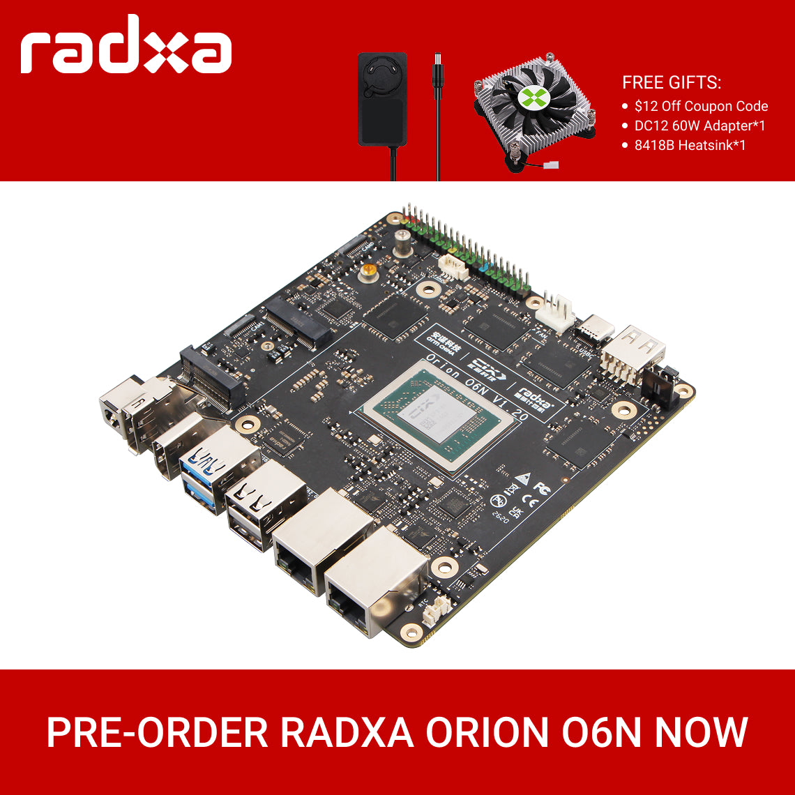 【Pre-order】Radxa Orion O6N--The World’s First Open Source Arm v9 Mothe