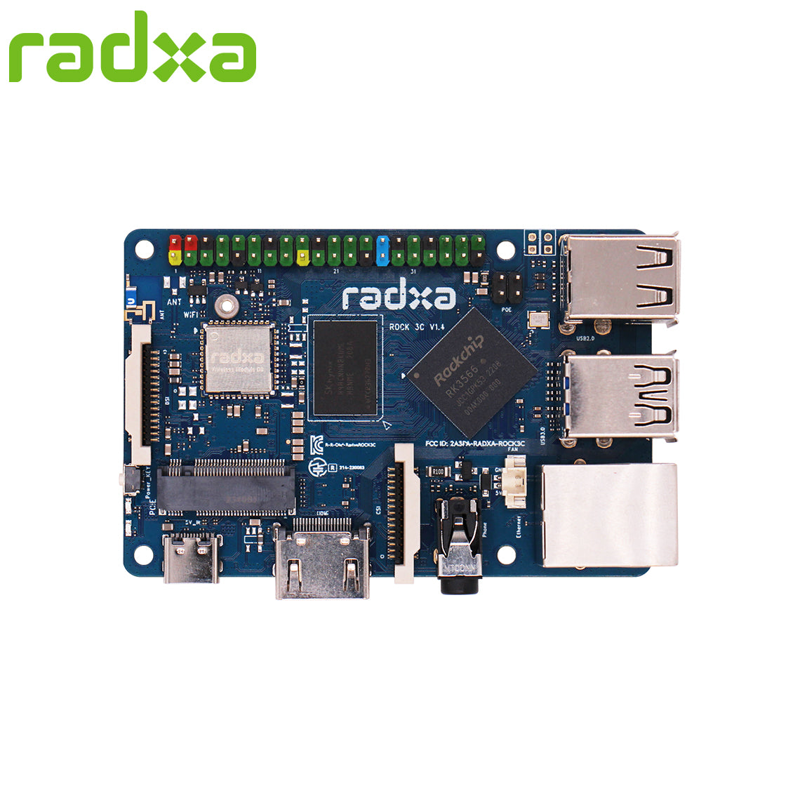 Radxa ROCK 3C Blue Edition with WiFi 6/ BT5.4 - High-Performance, Low-