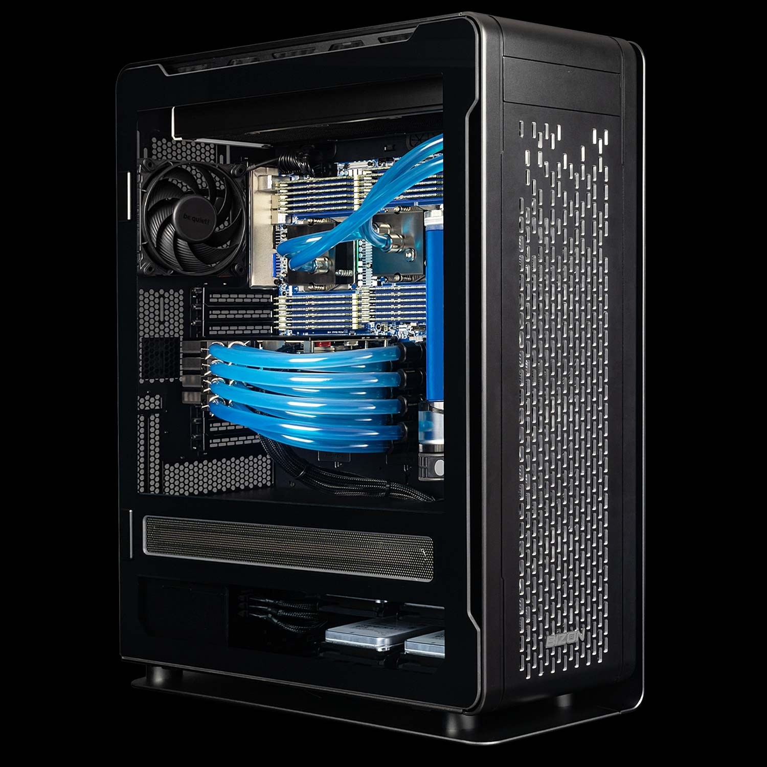BIZON ZX6000 G2 – Water-cooled Dual AMD EPYC 9004, 9005 Workstation – Scientific Research an Rendering PC – Up to 4 GPU, Up to 384 Cores CPU