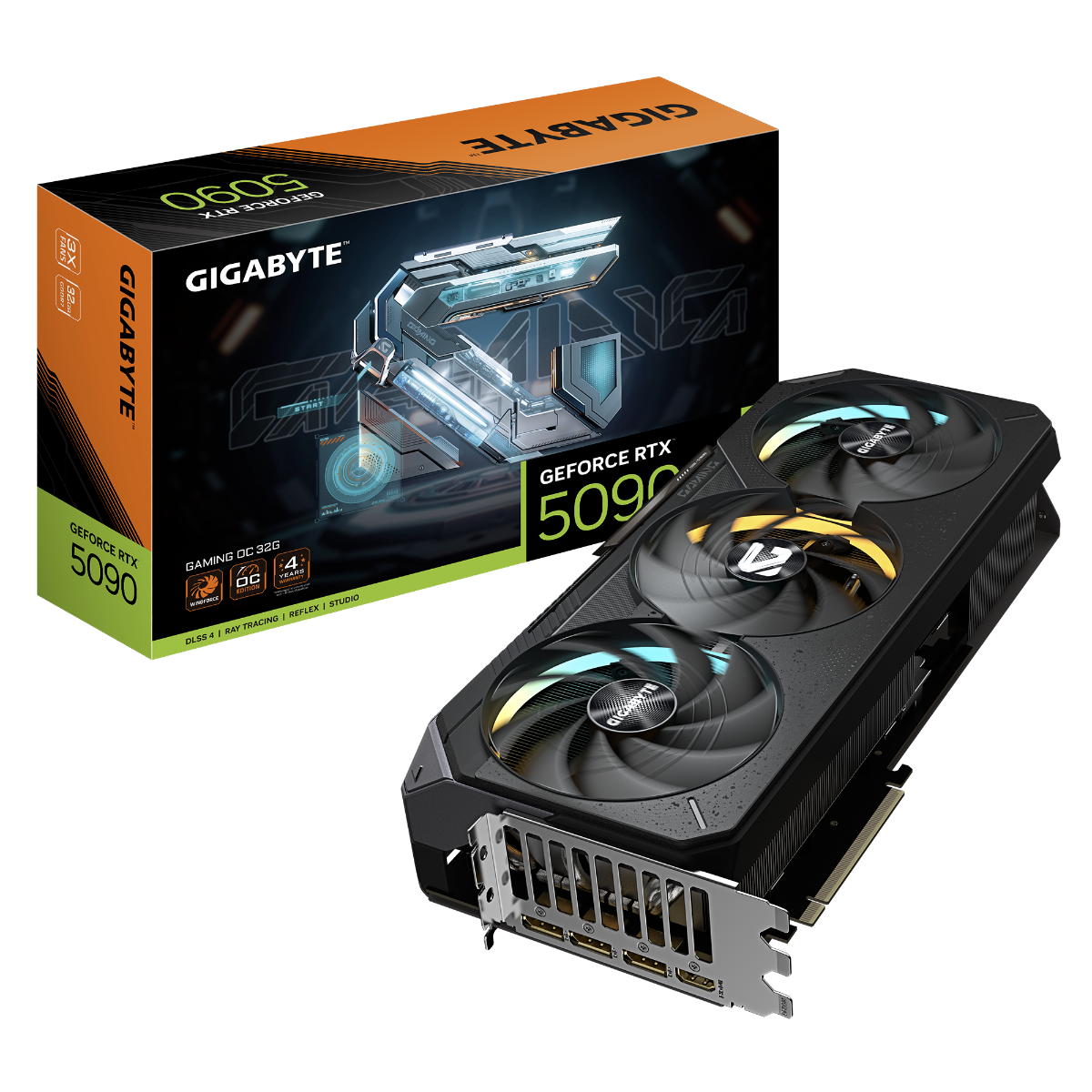 Gigabyte GV-N5090GAMING OC-32GD GeForce RTX 5090 GAMING OC 32GB GDDR7 PCI Express 5.0 ATX Graphics Card 1x HDMI 2.1b 3x DP 2.1a