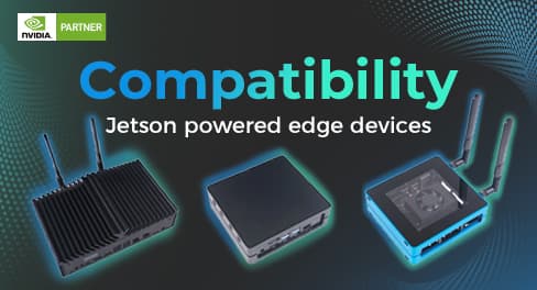 Jetson SUB Mini PC-Black with Jetson Xavier NX module, OLED screen, passive heat dissipation design, no-fan designing, 256GB SATA SSD, WiFi, Antennas and pre-installed JetPack System
